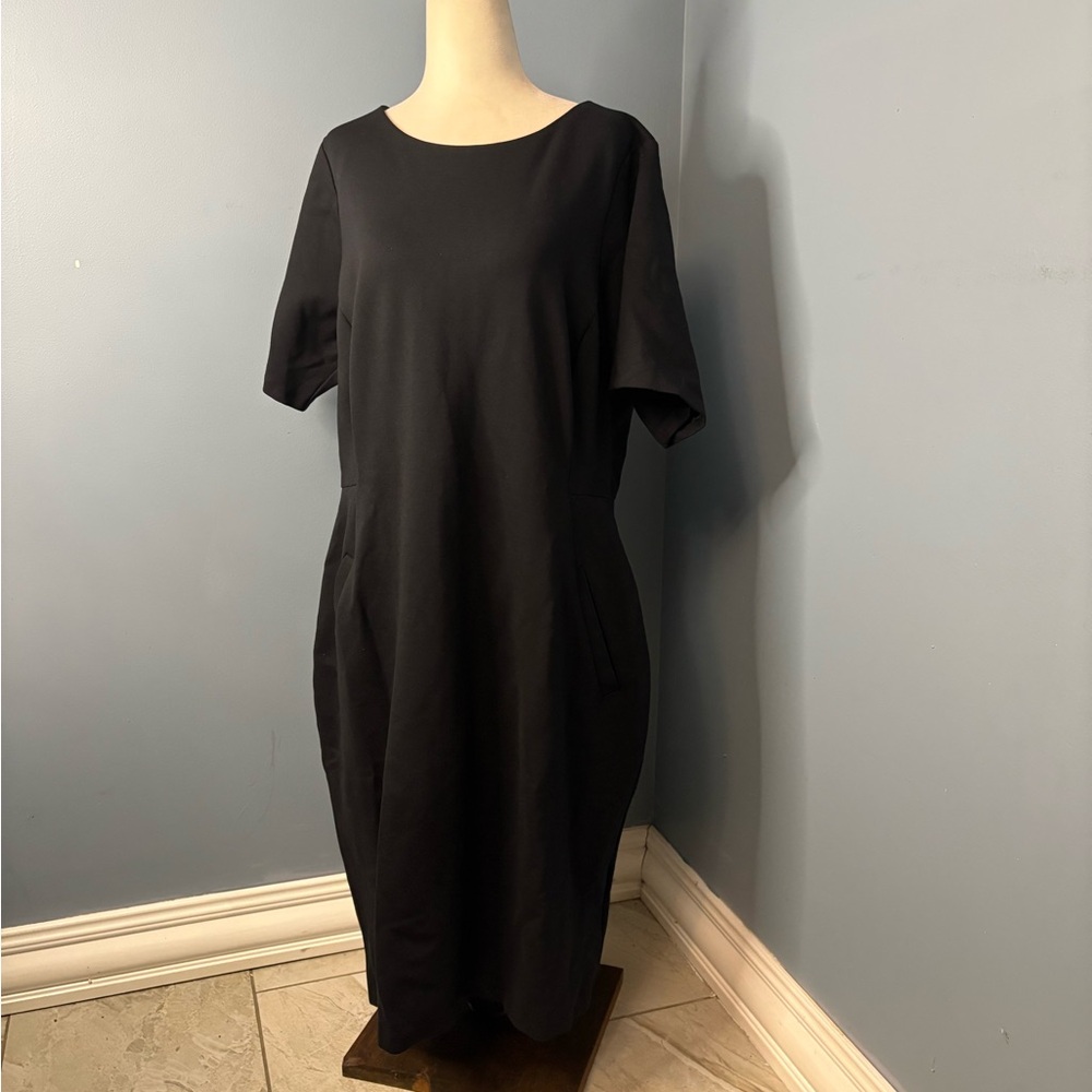 Lands' End Classic Black Midi Dress